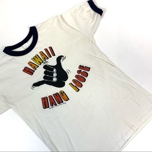 1980 Vintage Hawaii Hang Loose Ringer Tee